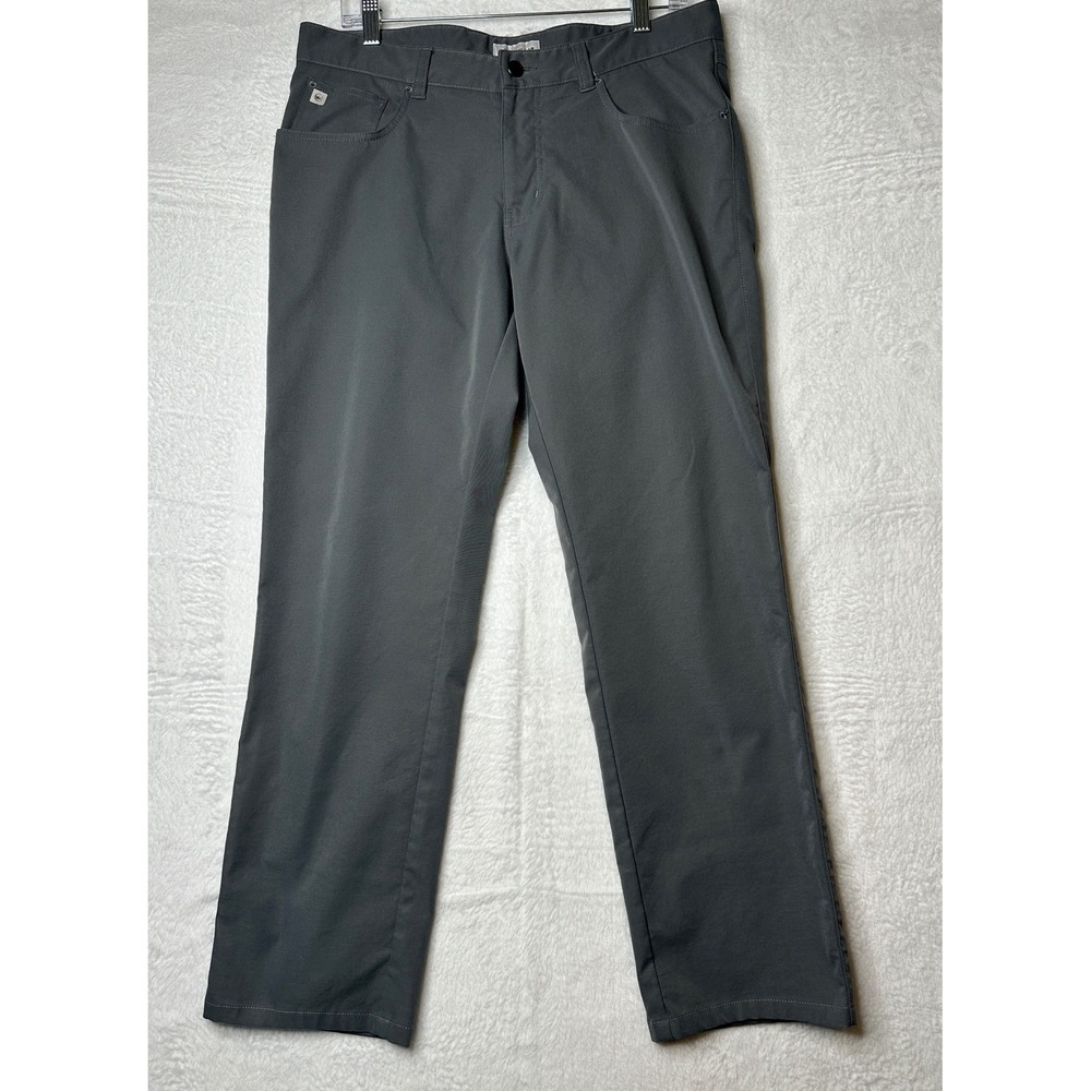 Peter Millar Mens 33x30 Gray Performance Golf Pants 5 Pocket Trousers